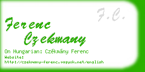 ferenc czekmany business card